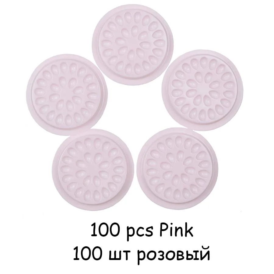 100pcs Pink 50/100 шт клейкая прокладка клей для ресниц палитра в футляре для наращивания ресниц, клеевые подушечки, на котором может стоять ресниц Пластик клей держатель для ресниц - Цвет: 100pcs Pink