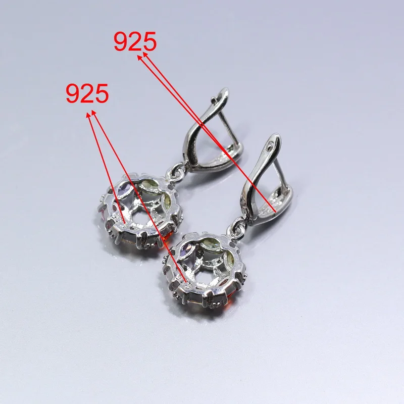 Мэнни 4 шт набор ювелирных изделий серебряный цвет очаровательные разноцветные