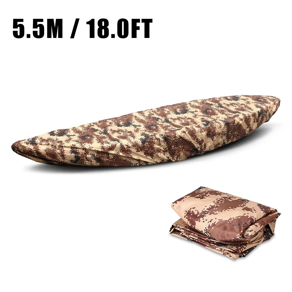 Camouflage 2 5.5m Профессиональный универсальный чехол для байдарки каноэ водонепроницаемый Каяк Лодка каноэ хранение транспорт Пылезащитная крышка надувной шлюпки щит - Цвет: Camouflage 2 5.5m
