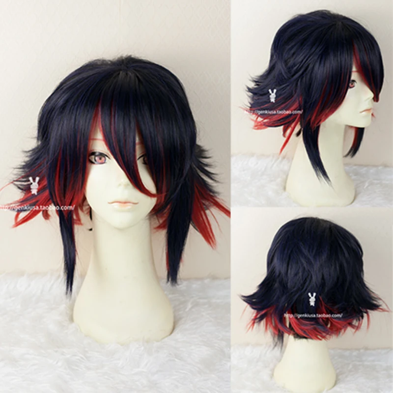 Аниме KILL la Matoi Ryuko короткие термостойкие волосы синего и красного цвета косплей