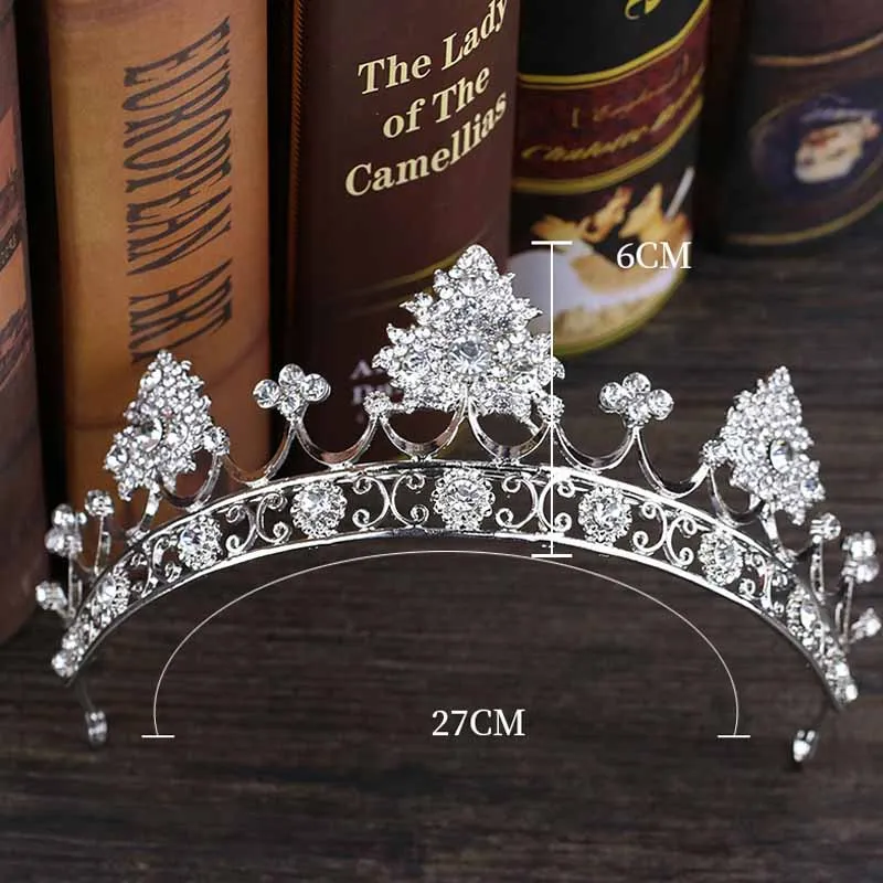 Новинка ретро диадема FORSEVEN в стиле барокко серебряного цвета с кристаллами тиара