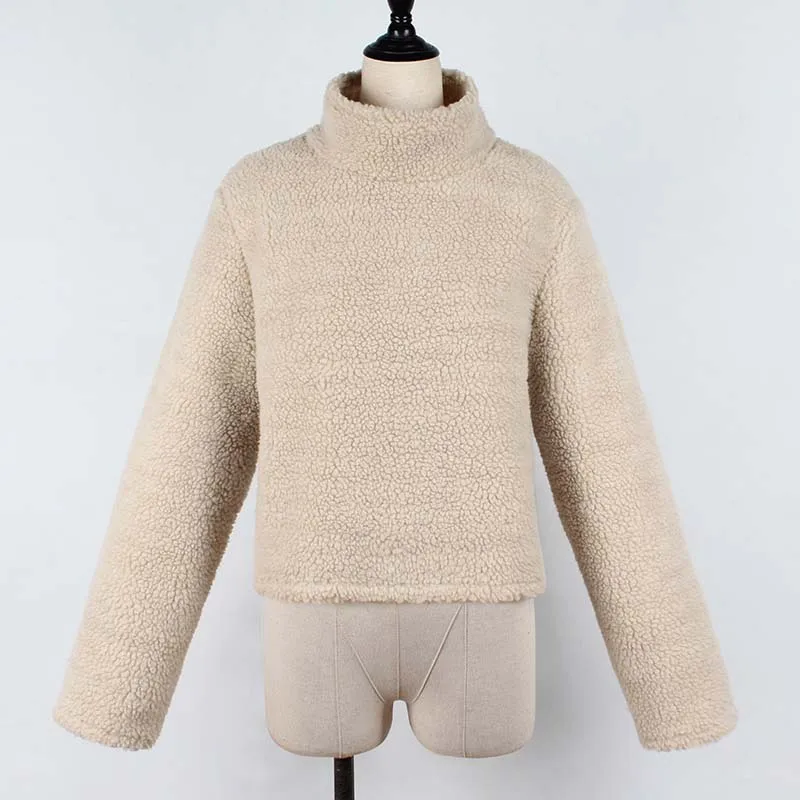

Faux Fur Coat Women Autumn Winter Warm Soft Stand Collar Jacket Female Plush Casual Long Sleeve Fuzzy Outerwear 7Q2227