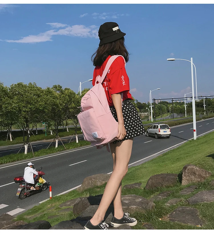 Harajuku минималистичный водонепроницаемый холщовый рюкзак маленький женский корейский студенческий рюкзак для путешествий