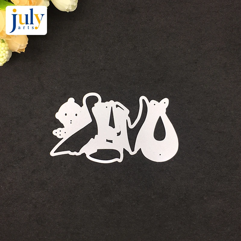 Нож для вырубки Julyarts Scrapbooking белый журавль для детского творчества, для создания открыток и украшений.