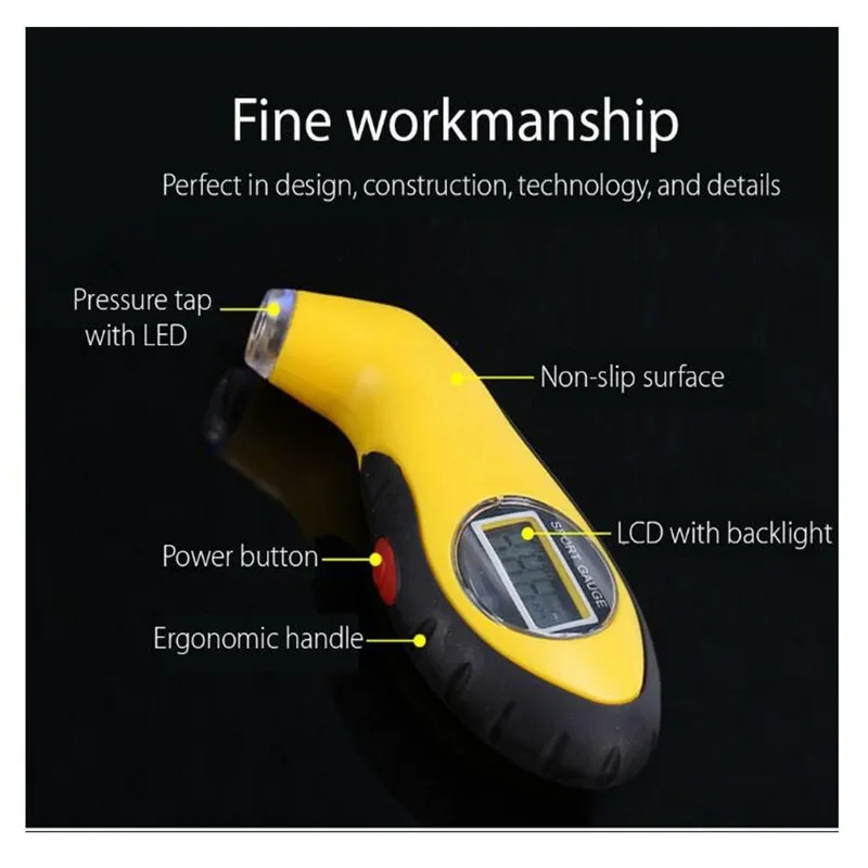 Цифровой измеритель давления в шинах с ЖК-дисплеем прибор для измерения