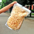 100 упаковок, большая прозрачная и серебристая металлическая сумка для хранения еды, стоячая сумка из алюминиевой фольги с застежкой-молнией, сумка для зернового печенья, кофе, выпечки