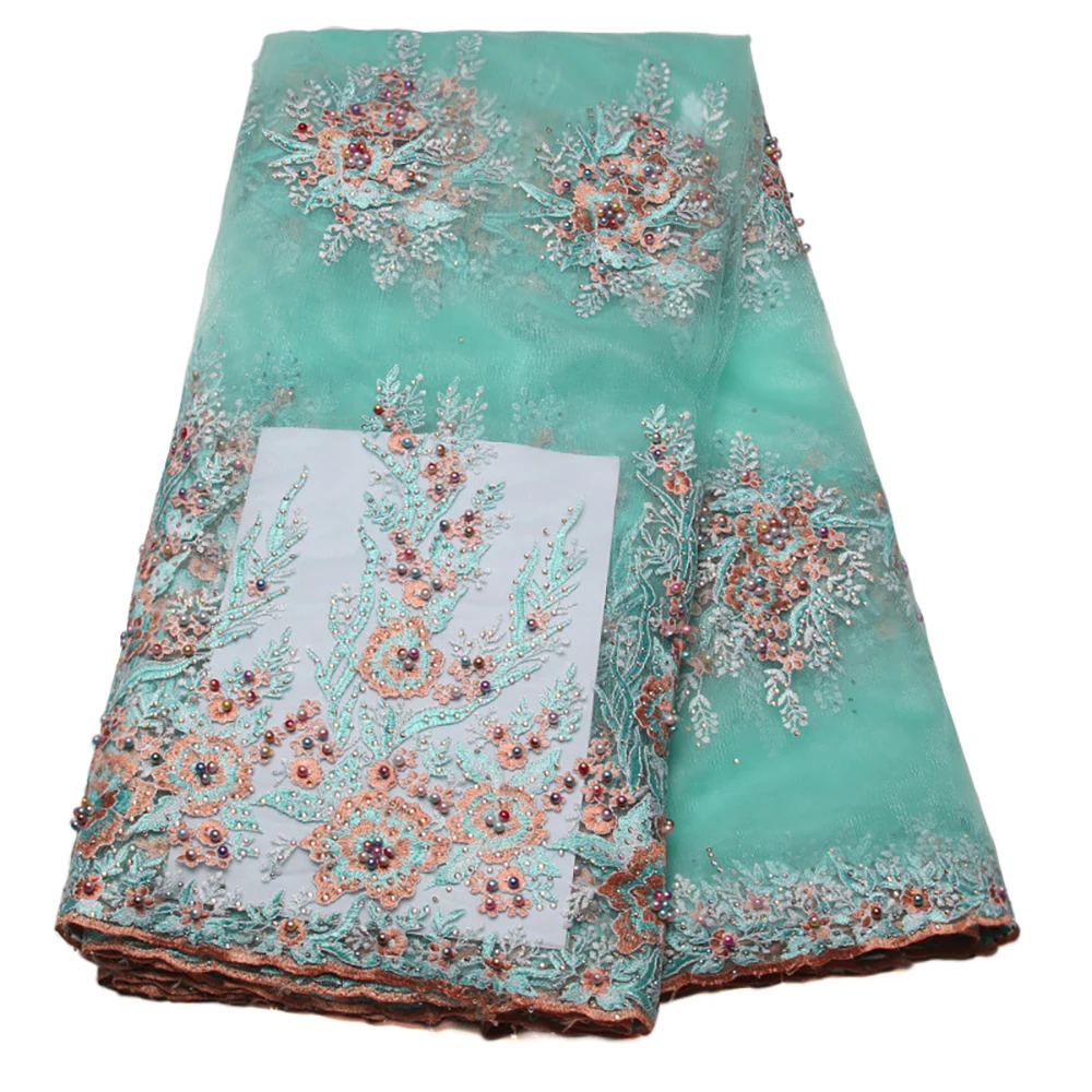 2018 Newest African Embroidered French Lace Nigerian Tulle Fabric 3D Flower | Дом и сад
