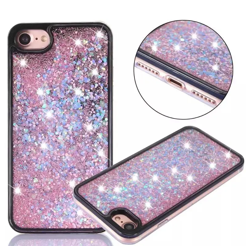 Liquid Glitter meteor sand sequins Colorful Dynamic Transparent Mobile Phone cases For iphone 5 XR 6 6S 7 8 X XS Max plus |
