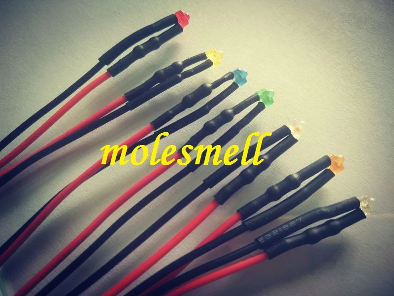 

10pcs 1.8mm 12v water clear/diffused LED Light Set Pre-Wired 12V DC Wired red yellow blue green white orange UV pink warm white