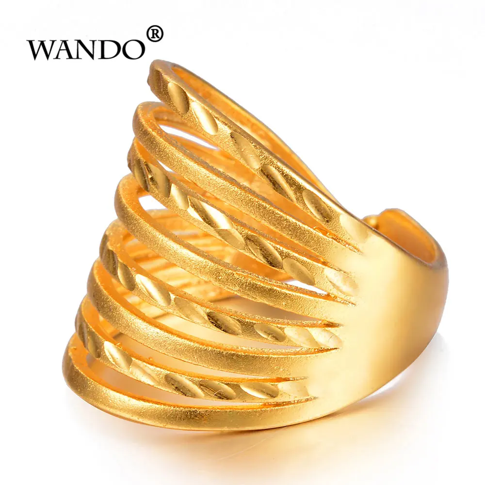 WANDO эфиопское Золотое кольцо для женщин матовое новое свадебное украшение