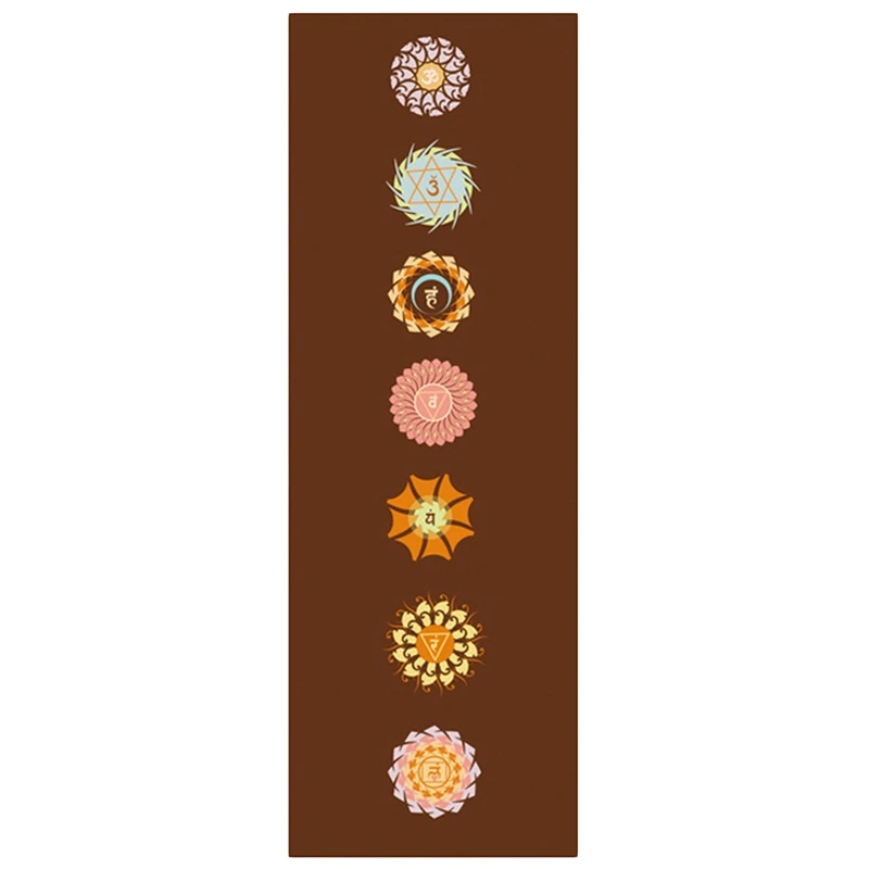 Brown 5 мм с рисунком лотоса, замша, ТПЭ, коврик для йоги, нескользящий, для похудения, упражнений, фитнеса, гимнастики, коврик для бодибилдинга, эстерилла, пилатес - Цвет: Brown