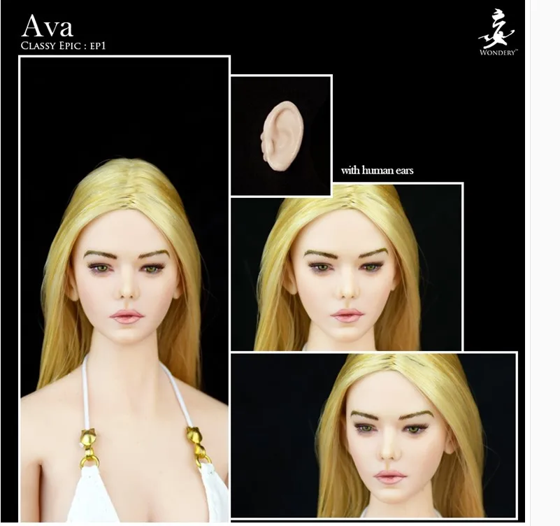 WONDERY 1/6 Ep01/Ep02 Daeris эва Эльф Девушка глава лепить съемный уши for1:6 женской фигуры