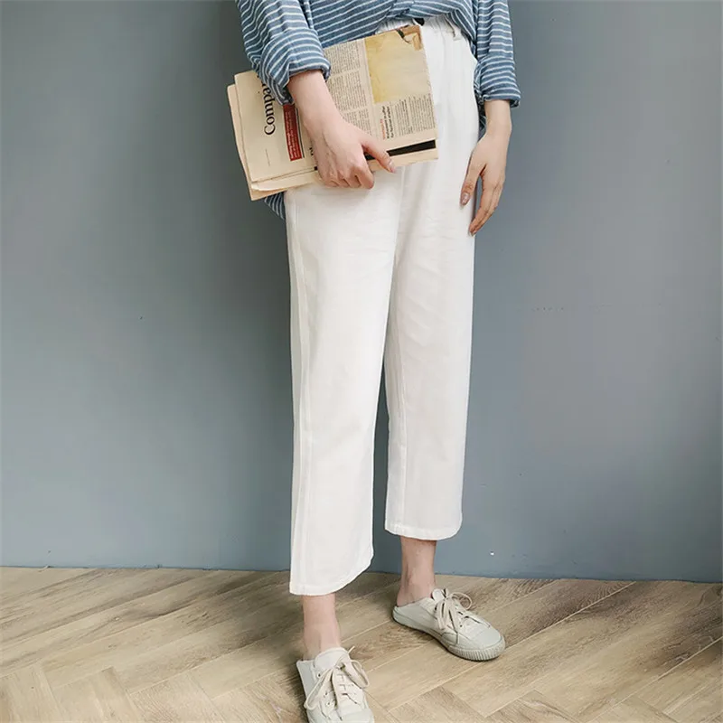 OCEANLOVE All Match Solid New Ankle-length Pants Zipper Fly 2020 Summer Women Korean Fashion Elastic Waist Bottoms 11452 | Женская