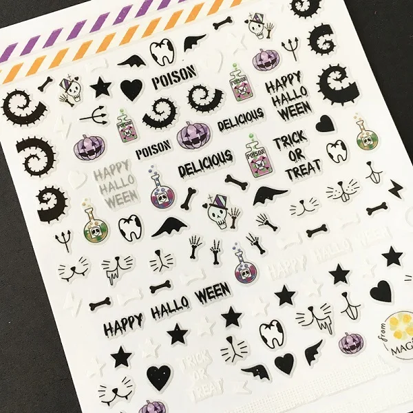 Newest 3d nail art sticker MAGICO series Halloween Decals Tool DIY Nail Decoration Tools | Красота и здоровье