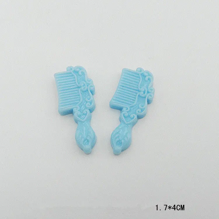 Blue comb 10 шт., аксессуары из искусственной смолы, украшения для телефона, декоративный материал, плоское заднее плоское украшение из смолы, для детей, сделай сам, блестки, товары для творчества - Цвет: Blue comb