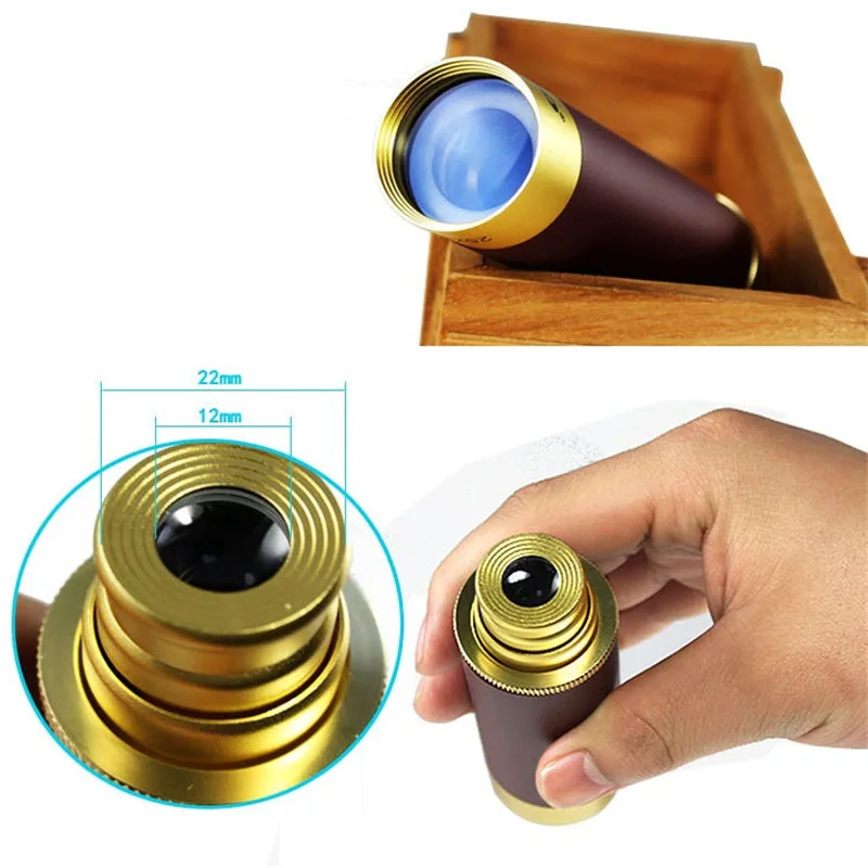 Кожаный пиратский бинокль 25x30 три секции растягивающийся охотничий телескоп