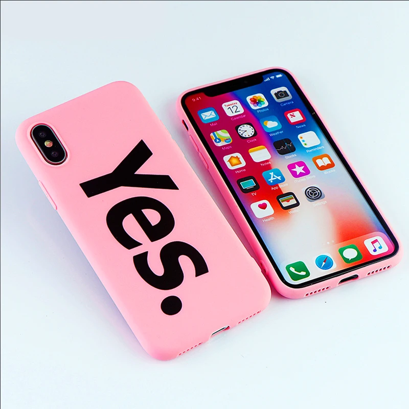Чехол для мобильного телефона с надписью Yes iPhone X XS MAX XR 6 s 7 8 Plus Модный чехол мягкий