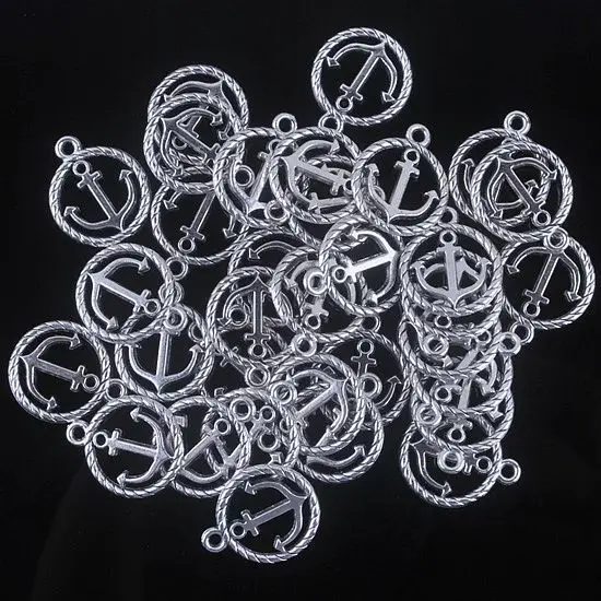 60 шт./лот диаметр 15 мм античное серебро цинковый сплав подвески малый размер