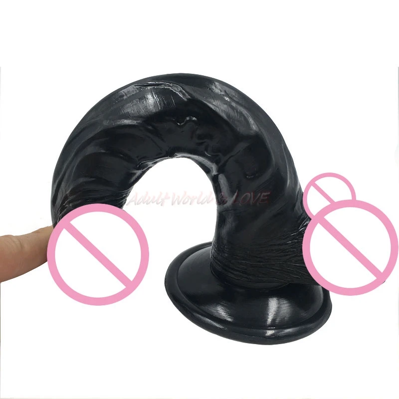 Новинка 2017 года Гигантский черный фаллоимитатор Фирменная TPR реалистичный 23 5 см