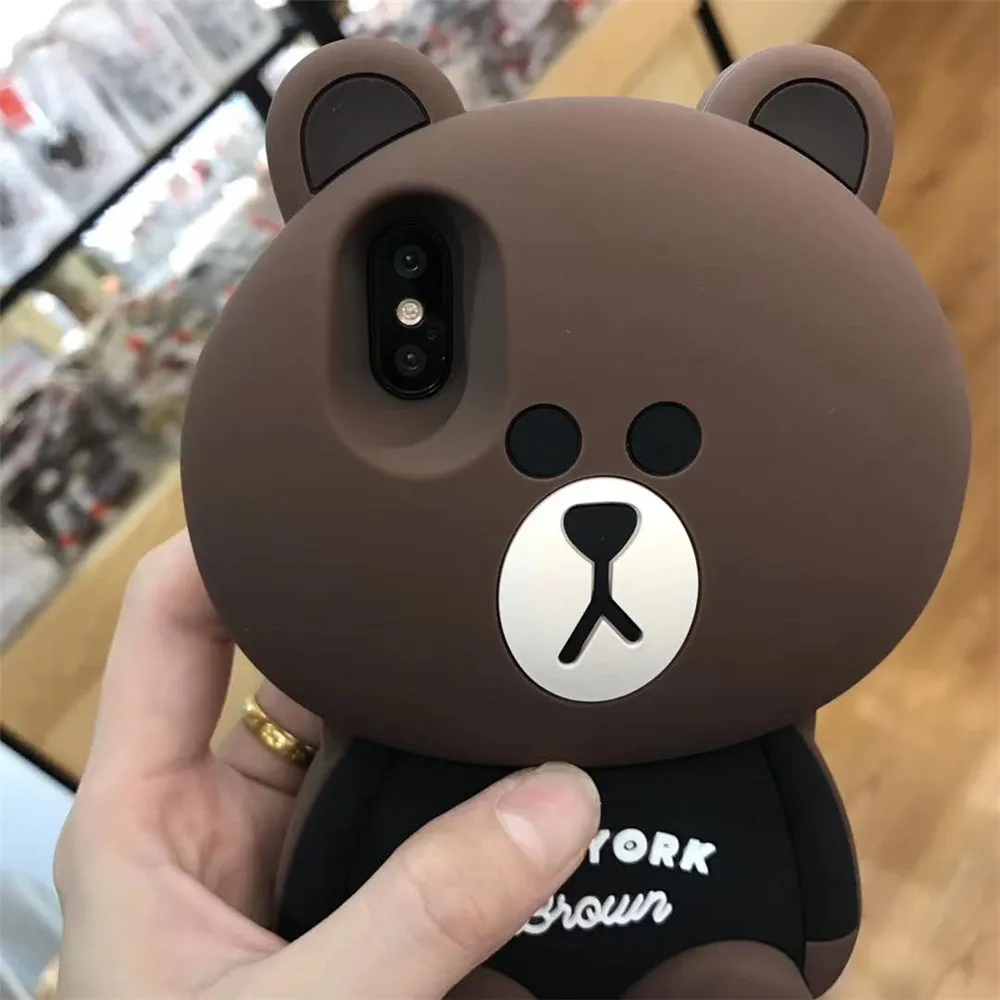 Милый 3D с принтом любимого мишки, чехол для телефона для iPhone 11 Pro Max X XS Max, мягкий силиконовый чехол для iPhone 6/6 Plus/iPhone XR 7 8 Plu облегающий чехол