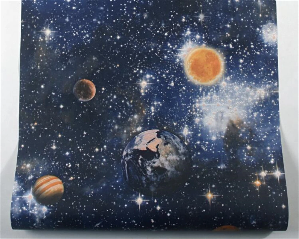 

beibehang 3d wallpaper Vinyl wall Cosmic starry flash wallpaper home interior ceiling zenith wallpaper papier peint mural 3d