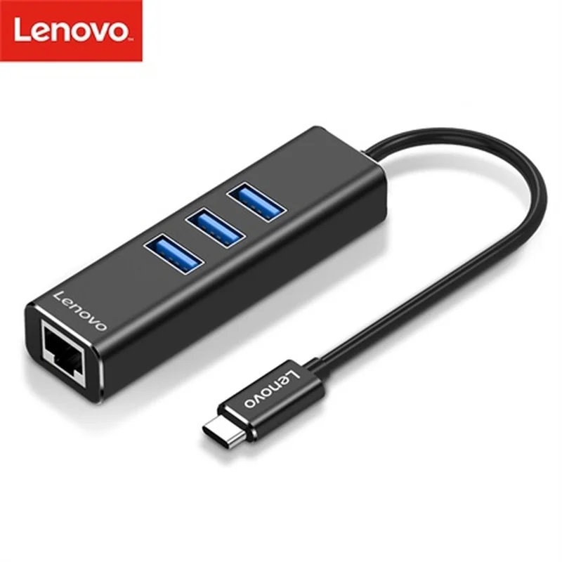 Хаб концентратор Lenovo 3 Ethernet RJ45 USB 0 type c USBc на порта usb гигабитный LAN адаптер для