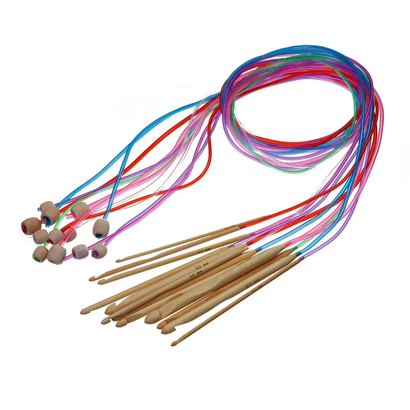 DoreenBeads бамбуковый гибкий афганский коврик для вязания крючком рандомные
