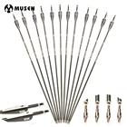 Стрелы Spine 500 алюминиевые, 30 дюймов, 80 мм, черно-белые, Рекурсивныесоставные луки для охоты