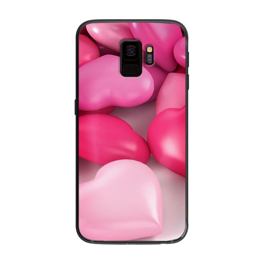 Красного цвета с надписью love для samsung Galaxy A5 A6 A7 A8 A9 2018 2019 плюс M10 M20 M30 мягкий чехол