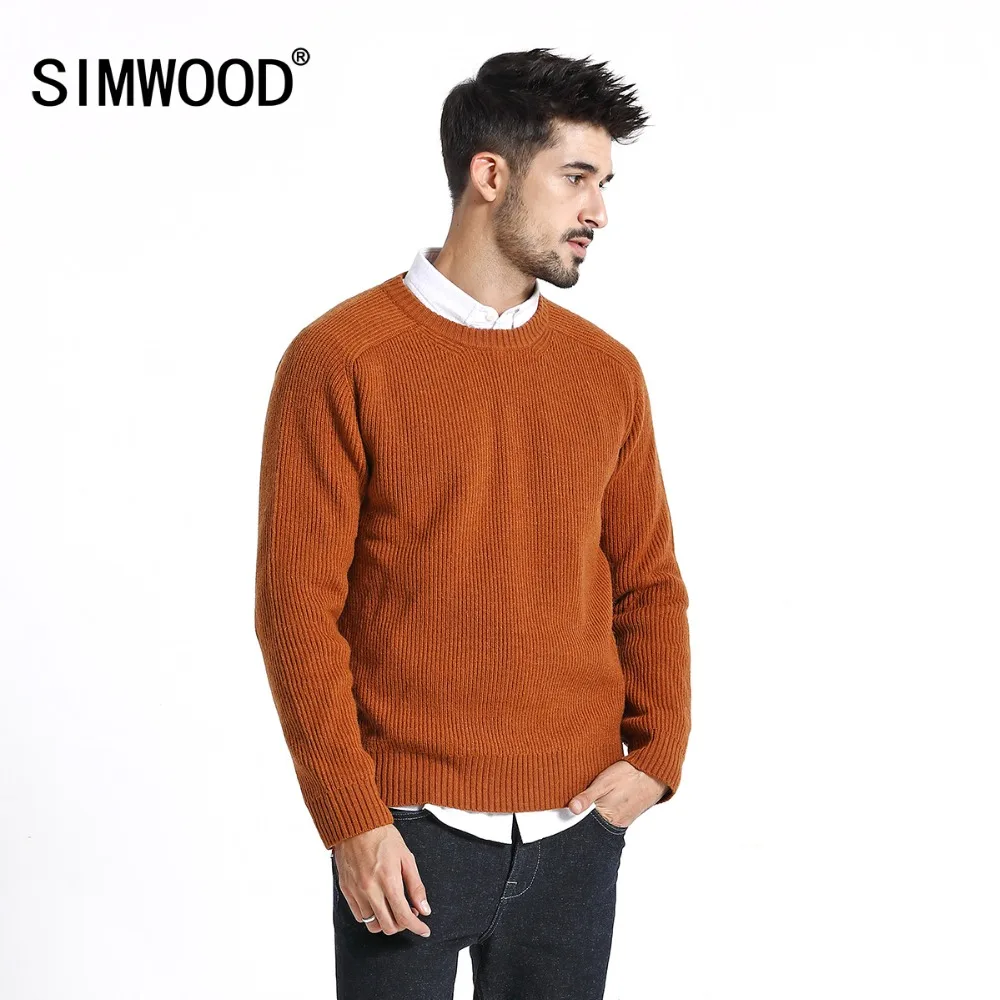 SIMWOOD 2019 зимний свитер для мужчин Мода повседневное Slim Fit трикотажные пуловеры