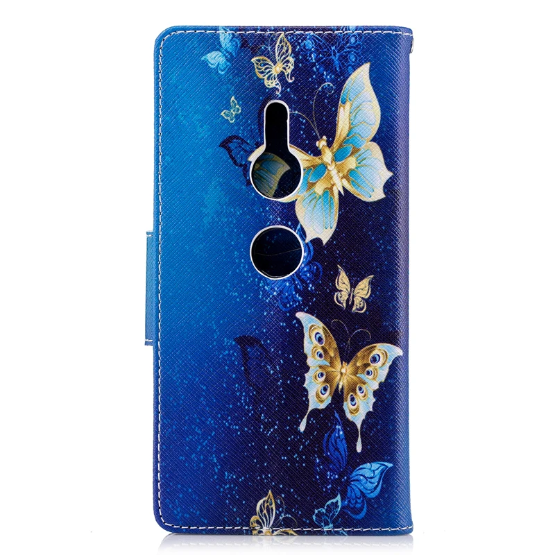 Чехол книжка с Цветной рисунок из искусственной кожи Чехлы подставки для sony Xperia