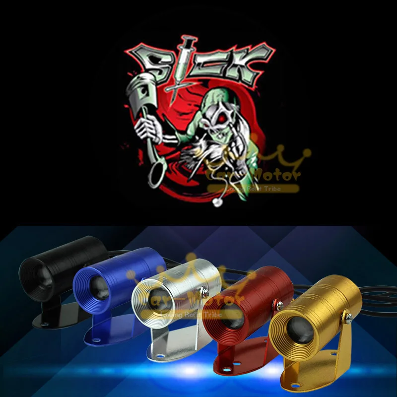 

New Hot Sale Universal Motorcycle Laser Projector Sick Skull Logo Spotlight Shadow LED Logo Light 3007