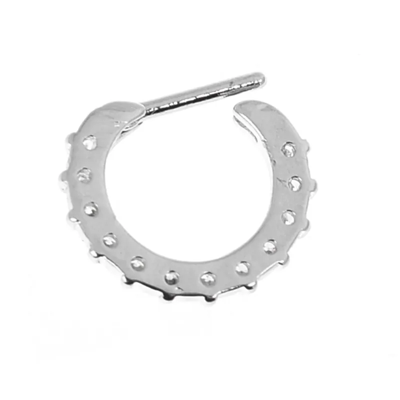 Женская перегородка для пирсинга носа кольца подковы стразы из нержавеющей