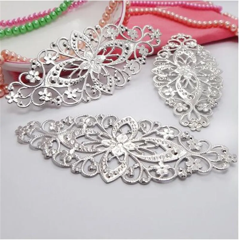 

10pcs/lot 80x35mm Gold Color Flower Motif Jewelry Accessories Oval Carved Pieces Motif for DIY Fashion Jewelry Findings K0737