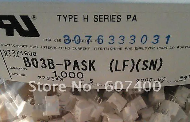 

B03B-PASK(LF)(SN) CONN HEADER PA 3POS TOP 2MM TIN Connectors terminals housing 100% new and original parts B03B-PASK