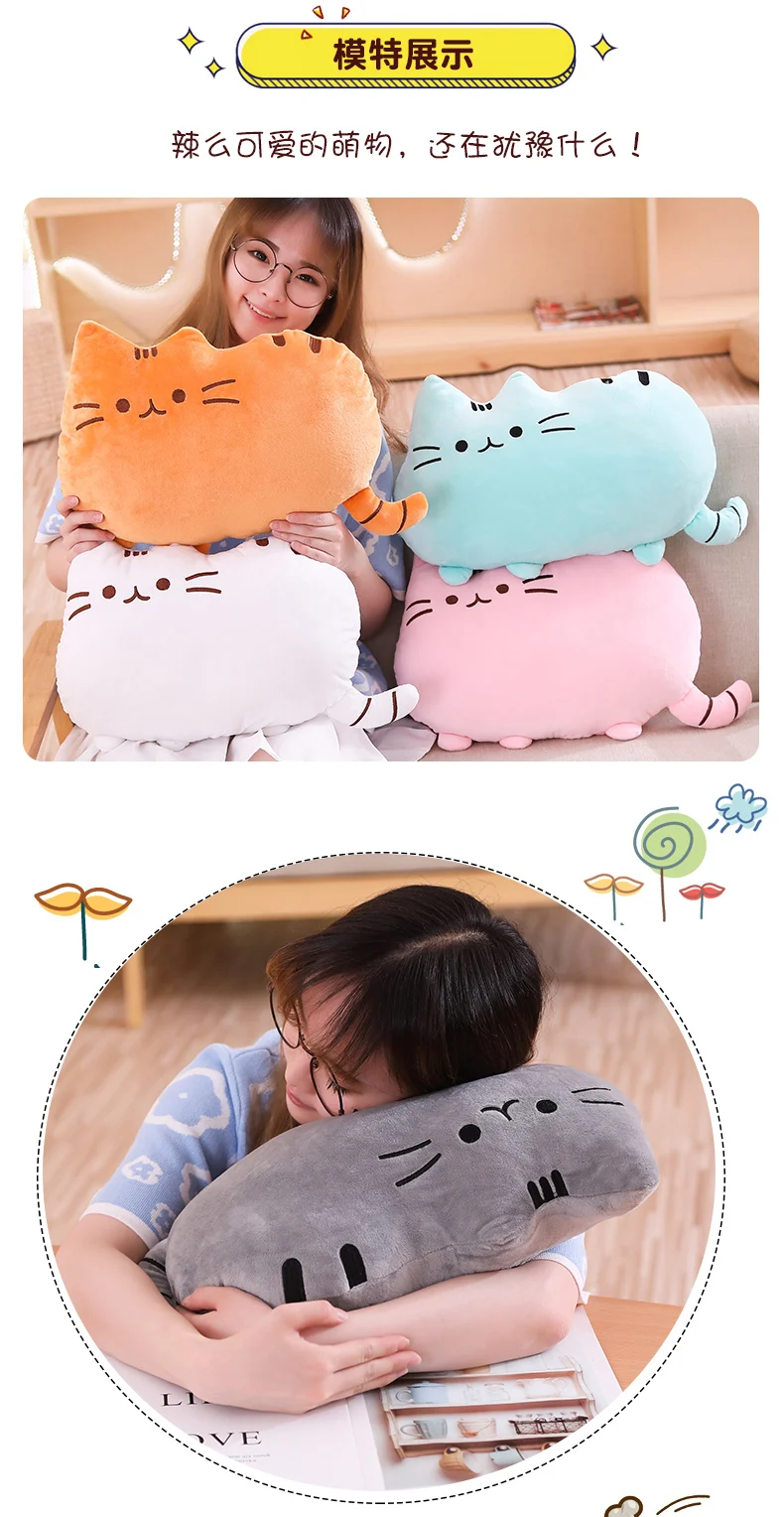 25cm Push een Plush Cat Toys Stuffed Animal& Plush Toys Soft Cat Pillow Pus heen Stuffed Cat Doll for Kids Girl Gift Cheap Toys