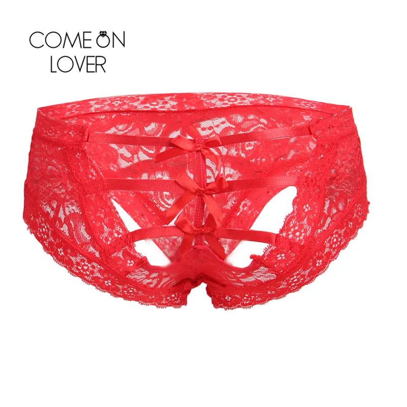 

Comeonlover трусики с вырезами сексуальные стильные женские сексуальные черные Красные кружевные бикини на бретельках трусики с бантом интимны...