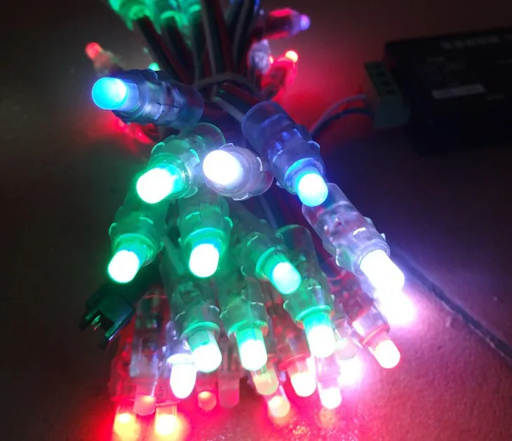 PL9823-F55mm round hat full rgb pixel nodeDC5V inputIP6850pcs a string | Lighting Strings