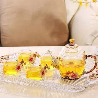 Креативная Европейская эмалированная чашка набор бутылок для воды [1 горшок + 6