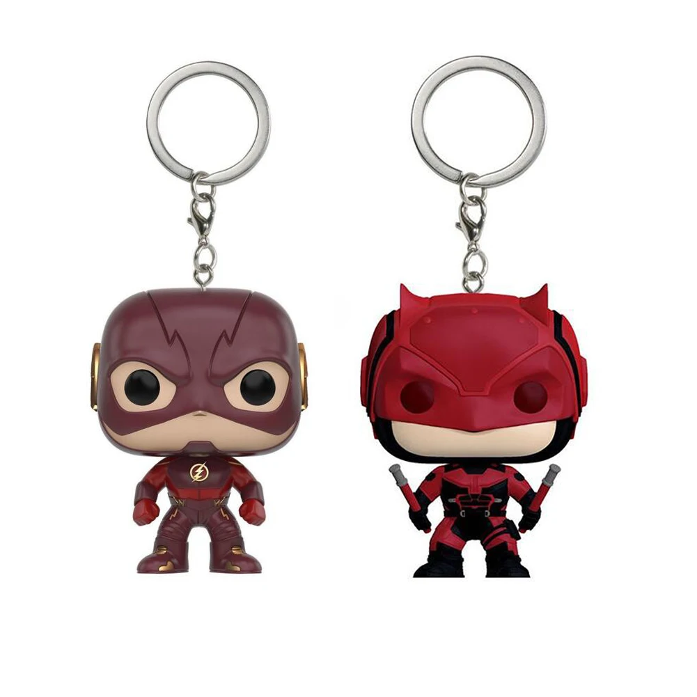 DC Super Hero вспышки и Marvel Сорвиголова фигура мультфильм коллекция Key Chain Игрушечные