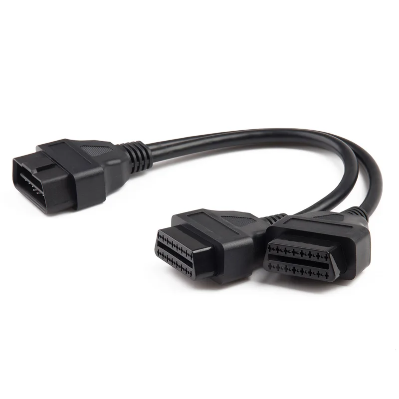 Недавно OBD2 OBD II сплиттер адаптер 16 контактный кабель Мужской Двойной Женский Y