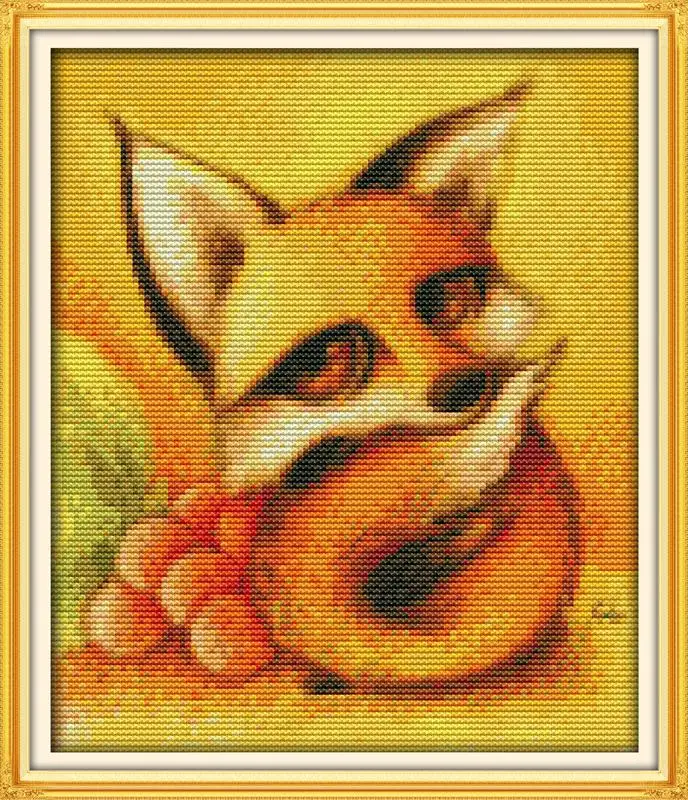 D672 Joy Sunday Jungle beast wolf/tiger/leopard/lion DIY холст DMC Счетный Набор для вышивания крестиком Набор для вышивания рукоделие - Цвет: D672