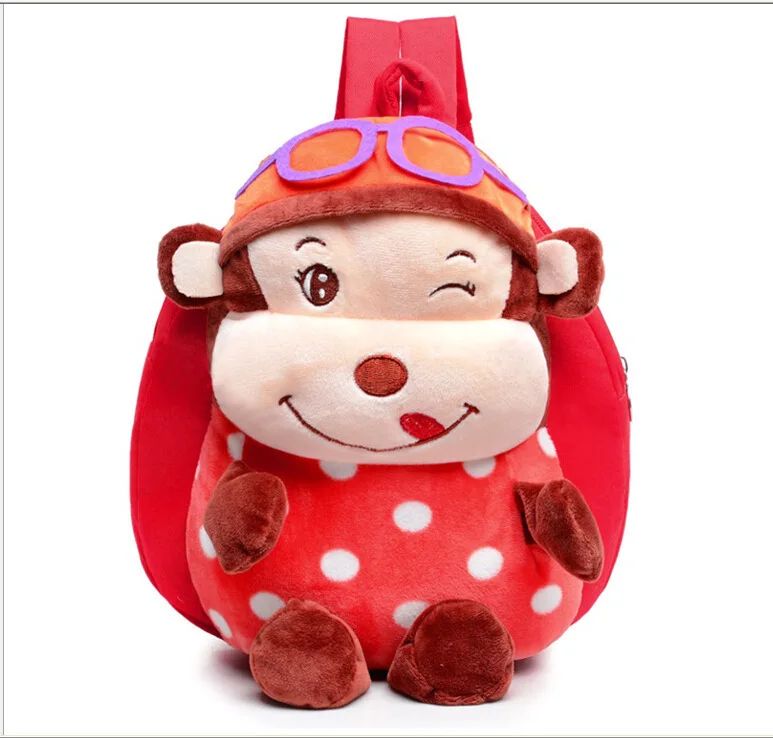 Plush Cartoon Kid Backpack cute glasses monkey Child School Bag For Boy Girl Baby mochilas infantis sac enfant | Багаж и сумки