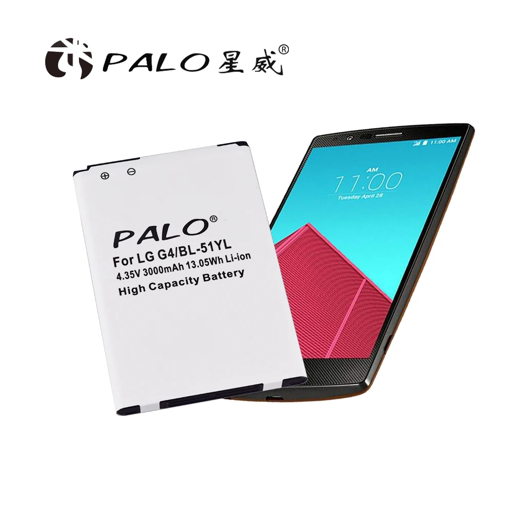 Palo Батарея LG BL-51YF Батарея для LG G4 H815 H818 H810 VS999 F500 3000 мА/ч, настоящая Высокая Ёмкость акумуляторная батарея