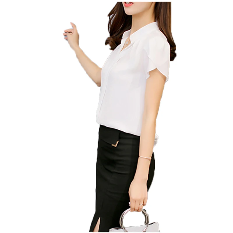 Корейская трендовая летняя новая шифоновая рубашка с коротким рукавом 2019 тонкая