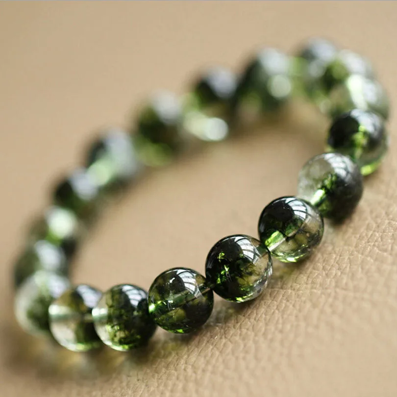 AAA натуральные Olivine КАМЕНЬ Перидот браслеты 6 мм 8 10 12 полудрагоценные