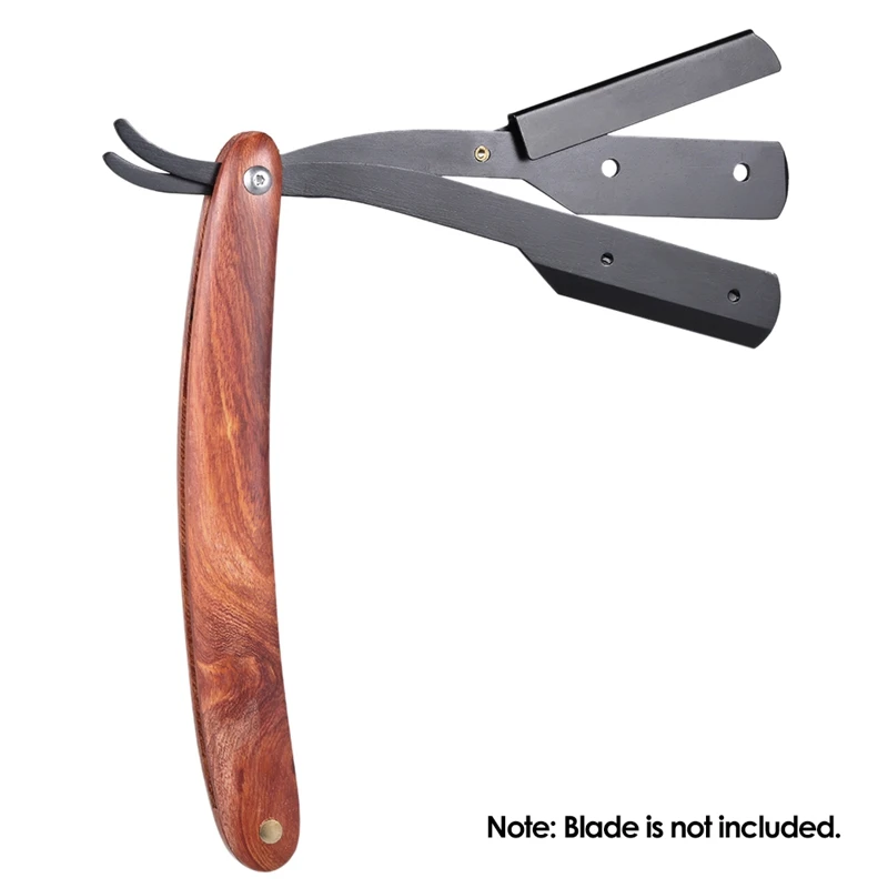 Мужская бритва с прямым краем из нержавеющей стали ручная деревянная ручка