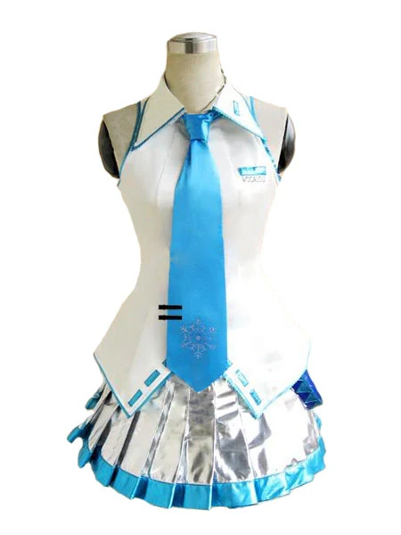 Бесплатная доставка костюм Vocaloid Project Diva Snow Miku для косплея Женский на Хэллоуин