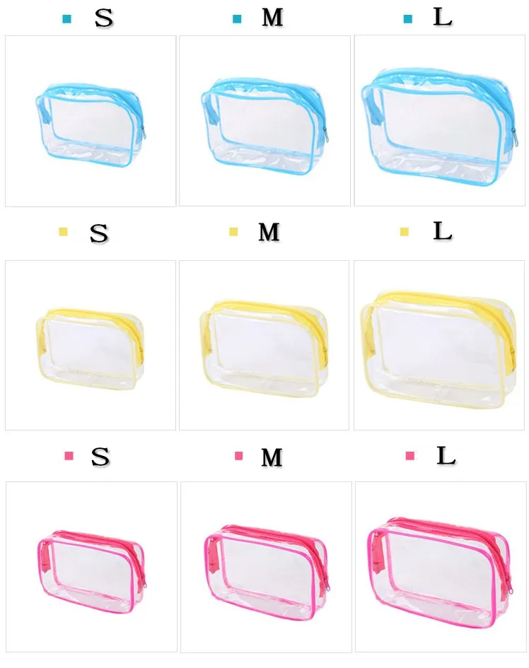 Clear Makeup Bag Beautician Cosmetic Bag Transparent PVC Bags Travel Organizer Beauty Case Toiletry Bag Make Up Pouch Wash Bags