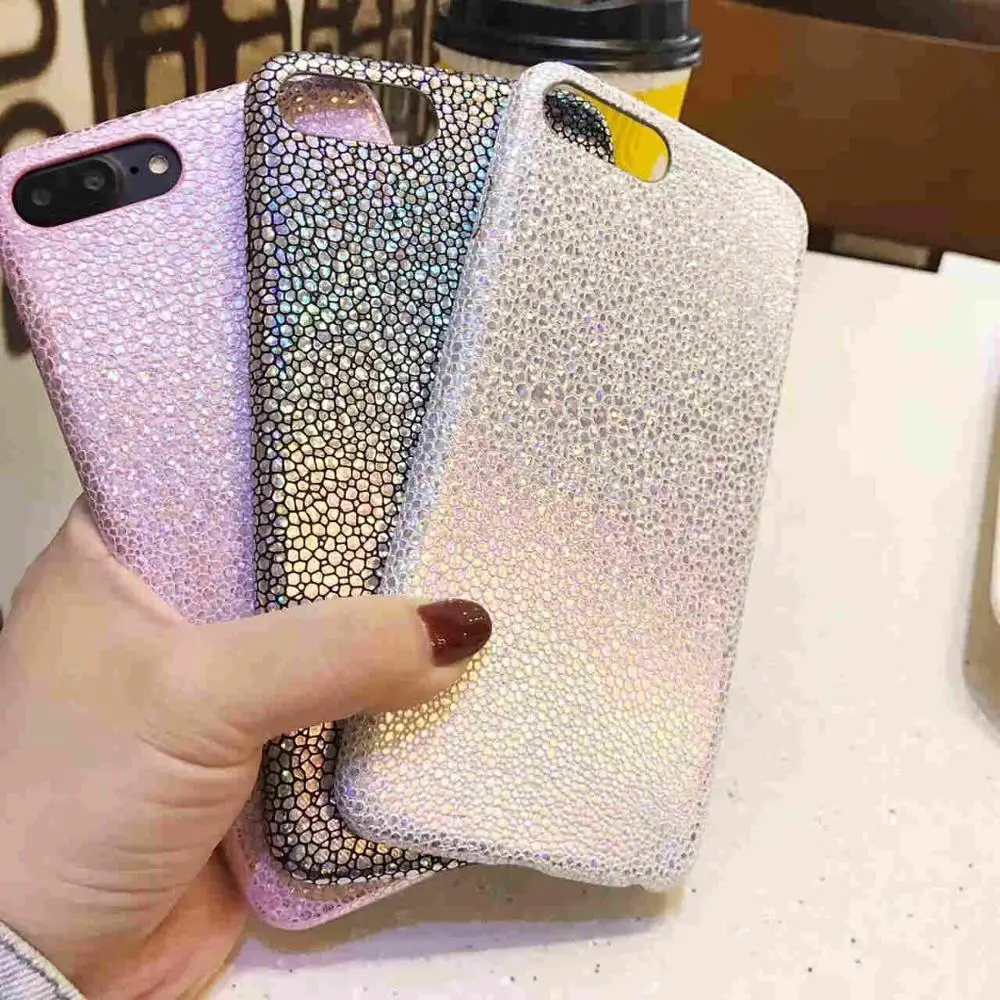 For Apple iphone XS MAX XR 8 7 6S 6 Plus Luxury Laser Grain Stone Pattern Soft Back Case Fashion Women Models DIY Phone |